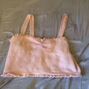 Crop topped ruffled tank top